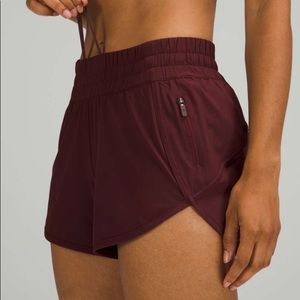 lululemon tracker short 4” red merlot burgundy size 4